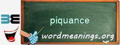 WordMeaning blackboard for piquance